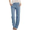 Friptspyg Pantaloni da donna con tashen per il tempo libero, elasticizzati, leggeri, palazzo