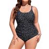 Tuopuda Costume da Bagno Intero Donna Taglie Forti Sexy Costumi Interi da Mare Piscina Push Up Imbottito Reggiseno Costumi Bikini Un Pezzo Spiaggia Beachwear L-4XL