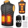 SNZ Gilet Riscaldato con Batteria, Giubbotto Riscaldato USB, Gilet Invernale Caldo da Donna e da Uomo, Giacca Riscaldata per Escursioni All'aperto/Caccia/Moto/Campeggio e Snowboard