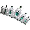 Didiseaon Tiara Barocca Elegante per Spose e Amiche Cristalli Scintillanti e Lega Resistente al Scolorimento, Accessorio per Matrimoni e Quinceañeras Verde
