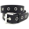 Lemasi Cintura con 2 fori, 3 fori, borchie, anelli in vera pelle e PU, per donna e uomo, nero, bianco, rosso, ecc., 115 cm