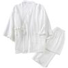 OWLONLINE Pigiama casual da uomo Kimono giapponese da notte taglia XL -Bianco