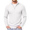 COOFANDY Felpa Uomo Collo Alto da Lavoro Mezza Zip Invernale Caldo Business Maniche Lunghe Bianco S