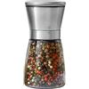 Kitchen-GO Macinapepe o saliera per chef professionale: miglior macinaspezie con acciaio inox spazzolato, marchio speciale, lame in ceramica e grossolanità regolabile