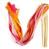 Blausky 10 bacchette per fate, in pizzo, per matrimoni, matrimoni, stelle filanti con campane, per matrimoni, feste, vacanze, arancione