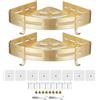 SPARES2GO Mensola angolare di lusso per doccia, bagno, cucina, camera da letto, organizer (oro spazzolato, confezione da 2)