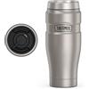 Thermos Stainless King Bicchiere Termico da Viaggio Acciaio Inox 470ml | isolamento sottovuoto, mantiene caldo e freddo, ermetico, senza BPA, doppia parete, acciaio 18/8, resistente agli urti