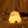 AVEKI Lampada Pinguino per Bambini, 2 Livelli di Luminosità Dimmerabile Luce Notturna per Neonati con Timer, Lampada da Comodino LED Touch a Batteria Piccola Luce Notturna in Silicone per Bambini