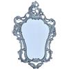Pintici Specchio da parete antico ovale barocco da bagno 50x76 cm, specchio sfarzoso ovale per ingresso (Argento)