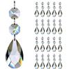 GOLDENHAITAI 20pcs 38mm Teardrop Lampadario Cristalli, Cristallo Chiaro Prismi Pendenti Parti Collegate Vetro Ottagono Perline Hanging Garland Decorazione