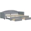 vidaXL Divano Letto Estraibile Cassetti Grigio Chiaro 80x200cm Tessuto, Divano Letto con cassetti, Letto da Giorno, Letto per Ospiti, Divano Letto