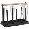 DecorDwell Scolabottiglie per 6 Bottiglie, Scolapiatti in Acciaio Inox, 26,5 x 13 x 19 cm Porta Bottiglie Acqua, Scola Biberon a Scarico Rapido, Scola Borracce per Tazze, Nero