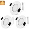 GeyouLux Set di 3 Faretti LED Soffitto 12V-24V DC, IP44 3000K Bianco caldo, 3W 300LM Faretti LED da Incasso per cartongesso, Foro 58-62mm Alluminio Faretti da incasso Bianco, Non dimmerabile