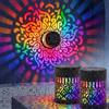 SRXY Solar Mandala Wall Light Outdoor Garden Fence Projector Lamp,Waterproof Metal Solar Mandala Lights Outdoor, Decorative Fence Projector Lamp For Garden, Patio, Yard & Deck Art Decor (2PCS)