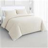 NARCISO Copripiumino Una Piazza e Mezza 200x220 in Microfibra con Trama Embossed (1 Federa Inclusa) Set Copripiumino Una Piazza e Mezza con Zip, Morbido e Anallergico, Made in Italy (Panna)