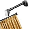 Generic Bastone Tenda A Pressione 2 3 4 5 Metri, Bastoni per Tende A Pressione Antiscivolo, Asta Telescopica Senza Foratura Tende A Braccio Estensibile per Bagno, Cucina E Porta(Nero,410-500cm)