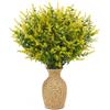 LPARMJIT 8 fasci di fiori artificiali per esterni, piante artificiali sospese, recinzione, interni ed esterni, veranda, vaso, decorazione (giallo)