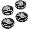 Skoda Coprimozzo Originale in Plastica, Colore Nero Satinato e Cromato Scuro, Diametro Esterno ca. 56 mm, per Cerchi in Alluminio, 5LA071213D