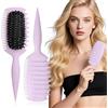 SALONKEY Spazzola per Capelli Ricci Districante e Antistatica, Impugnatura Ergonomica, Definisce i Ricci Senza Dolore, Adatta per Donna Uomo Bambini, Ideale per Capelli Mossi Crespi Secchi e Bagnati