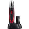 Girmi RC02 Rasoio Rifinitore, Lame in metallo, Base d'appoggio con alloggiamenti, Regola peli di naso, orecchie, basette e sopracciglia, Accessorio rifinitore naso/orecchie, Rosso/Nero