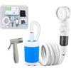 YOSITERI Pompa per doccia ricaricabile per uso esterno da campeggio - Pompa dell'acqua elettrica portatile 4000mAh 5L/min pressione (B)