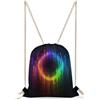 KHAUERBC Borsa da palestra con coulisse arcobaleno fluo resistente agli spruzzi, con cinghie regolabili, zaino per sport, palestra, viaggi, nuoto