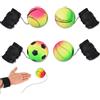 BOBOZHONG Pallina da Polso Con Elastico - 4 Pezzi Sportiva in Gomma Con Corda Elastica per Allenamento Riabilitativo, Interazione Cane e Gatto