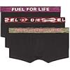 Diesel Umbx-damienthreepack, Boxer Uomo, Nero (E4101-0wgag), XS (Pacco da 3)