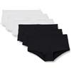 Amazon Essentials Culotte in Microfibra Effetto Pesca Donna, Pacco da 6, Nero/Bianco, 48