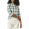 Amazon Essentials Camicia da donna in flanella a quadri leggera a maniche lunghe con vestibilità classica, motivo scozzese verde avorio, XXL