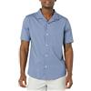Amazon Essentials Camicia da resort da uomo in cotone con bottoni, maniche corte, blu lavato, XXL
