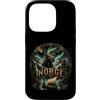 Norway Scandinavian Heritage Custodia per iPhone 14 Pro Norge Moose Viking Ship Aurora Norwegian Heritage