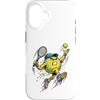 Athletic Sport Graphics Colorful Court A Custodia per iPhone 16 Top Spin Tennis Ball Ice Cream Drip Rainbow Racket Colorful