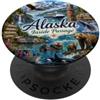 Happy Destiny Alaska, USA AL Glaciers Anchorage, balene, salmone PopSockets PopGrip Adesivo