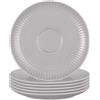 Seltmann Weiden Amina - Set di 6 piattini da 16 cm, rotondi, con motivo in rilievo, adatti per tazze da caffè e tè, lavabili in lavastoviglie e microonde, in porcellana, colore: grigio