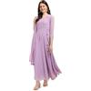 Estationeryhouse Dames Georgette Anarkali Kurta Kurti met Dupatta (rivetto broek incluso), lilla, Taglia unica