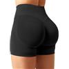 YEOREO Pantaloncini sportivi da donna Invisible Scrunch Butt Lifting Gym Training Shorts 4.5 Seamless Leggings corti da donna push up Booty Biker Shorts, Nero, M