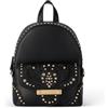 Braccialini Rock Zaino in similpelle nero, con tasca frontale decorata con borchie e applicazioni metalliche dorate che vanno ad adornarlo.