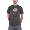 MARVEL COMICS Marvel Punisher T Shirt Metallic Skull Logo Nuovo Ufficiale Uomo Charcoal Grigio Size M