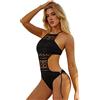 Temptshow Costume da bagno sexy da donna, con lacci