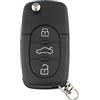 Car Passion Guscio Chiave Telecomando Compatibile con Audi A1 A2 A3 A4 A6 A8 Q5 Q7 TT Cover Scocca Ricambio 2 Tasti Riparazione Sostituzione Lama Vergine Keyless (Batteria CR2032)
