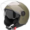 Befast - Casco Jet Befast ELYSIUM CE con Doppia Visiera, Colore Verde Militare, Taglia L
