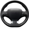 SAAKO copri volante Per Peugeot 308 2014 2015 2016 2017 2018 2019 Coprivolante per auto Pelle sintetica antiscivolo cucita a mano coprivolante auto (Colore : Black Thread)