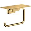 hansgrohe AddStoris - Portarotolo con mensola, portarotolo per montaggio a parete, porta carta igienica, fissaggio nascosto, accessori bagno, bronzo spazzolato, 41772140