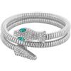 JewelryWe Bracciale a forma di serpente flessibile, flessibile, flessibile, regolabile, per donna e uomo, 18 cm, zirconi