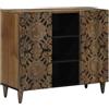 vidaXL Credenza Marrone 90 x 33,5 x 75 cm Legno di mango massello, Mobile laterale moderno, spazio di stoccaggio contemporaneo, armadietto rettangolare, unità multifunzionale