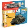 Italeri 75001 Linea Starter Set - Easy Paint: M4A3E8 Sherman Fury, scala 1:56, Plastic Model Kit/Modello in plastica da montare, comprende colla e 3 pennarelli acrilici per la pittura