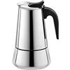 Scalewbin Caffettiera Moka Caffettiera Espresso Latte Percolatore Stufa Caffettiera 100Ml Acciaio