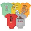 Star Wars Baby Boys 5 Pack Bodysuits Princess Leia Yoda Han Solo R2D2 C3PO 3-6 Months