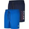 JACK & JONES JPSTMAUI - Costume da bagno da uomo, lunghi, vestibilità regolare, confezione da 2 pezzi, nero, blu, verde, arancione, rosso, S, M, L, XL, XXL, 3XL, Confezione da 2 (mare turco), XL